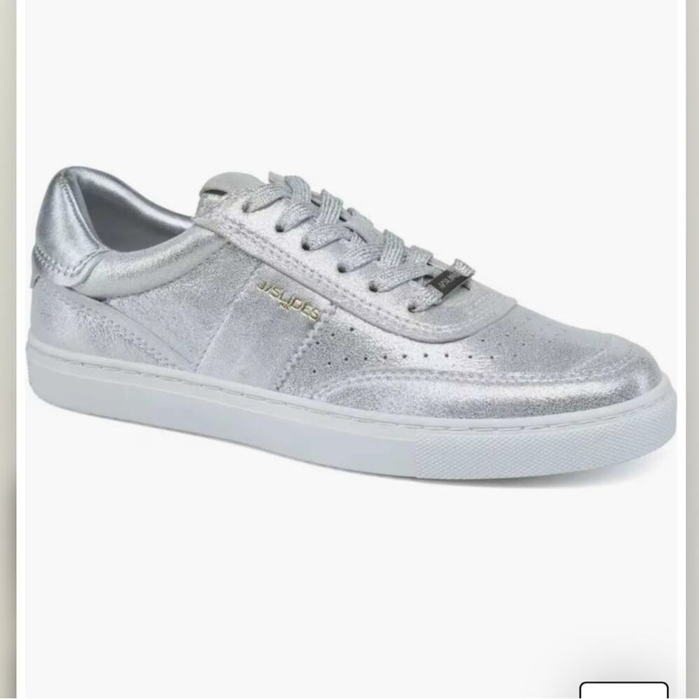 J/Slides Metallic Silver Sneakers Size 10